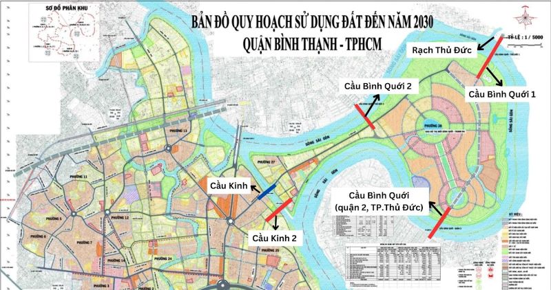 Quy hoạch xây dựng thêm 4 cây cầu nồi liền bán đảo Bình Quới - Thanh Đa